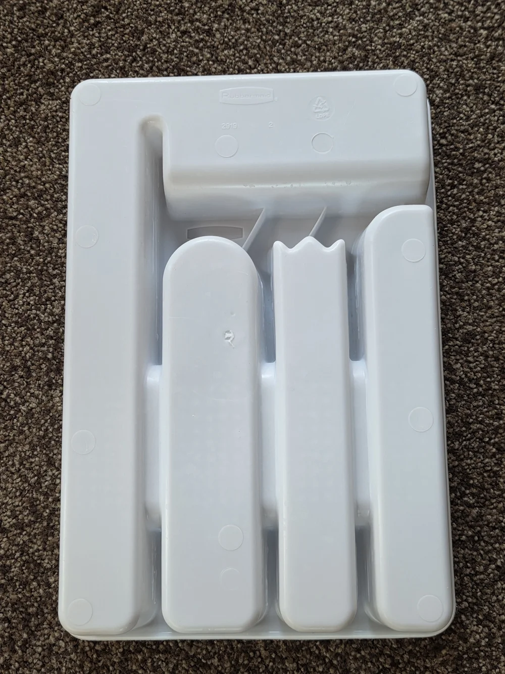 Rubbermaid 5 Slot Silverware Cutlery Utensil Organizer Drawer Tray White 2919